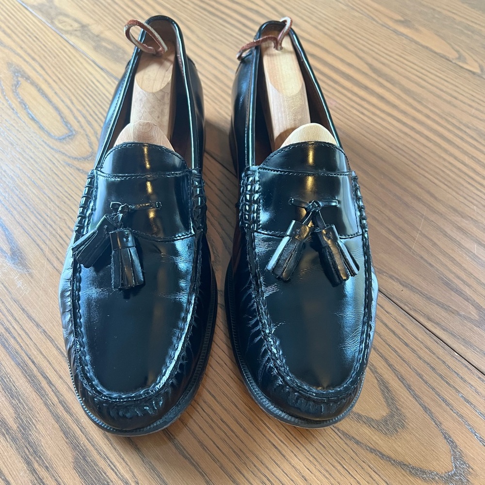 Johnston & Murphy Black Tassel Loafers
